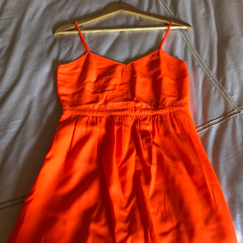 J Crew Crew Neon Orange Mini Dress! EUC